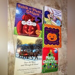 5x GUC Baby Holiday Board Books- 2x Halloween, Thanksgiving, Christmas, Easter,